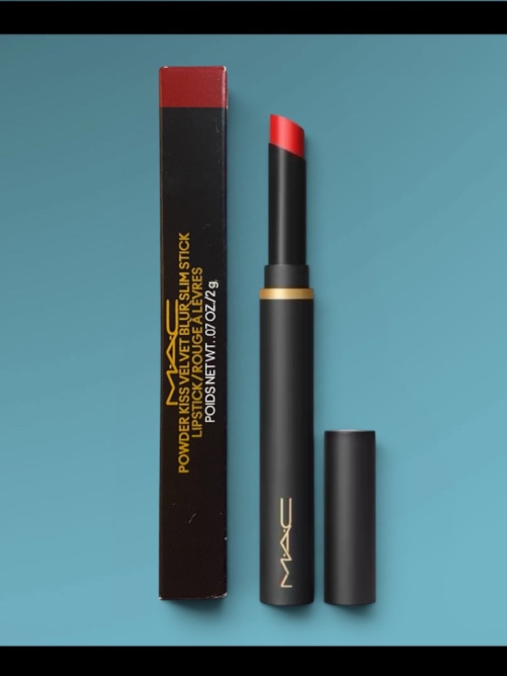MAC Cosmetics Powder Kiss Velvet-Blur Slim Moisturizing Lipstick - Ruby New